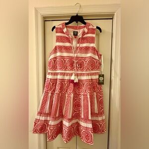 Size 14 pink/white Vince Camuto dress
